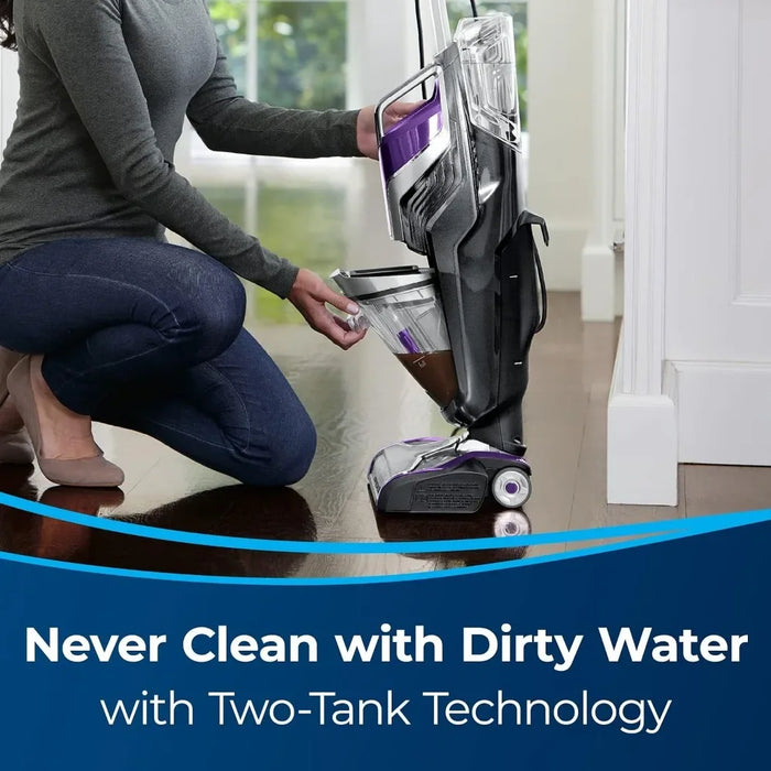 All in One Wet Dry Vacuum Cleaner and Mop for Hard Floors and Area Rugs, TWO-TANK TECHNOLOGY, MULTI-SURFACE CLEANING, Purple,