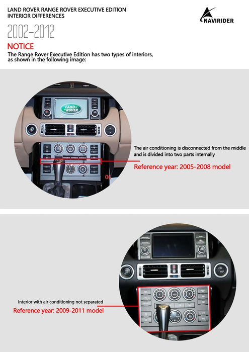 128G Android Car Video Player For Land Range Rover Vouge L322 V8 2002 2012 Multimedia GPS CarPlay Auto Stereo with AC Screen