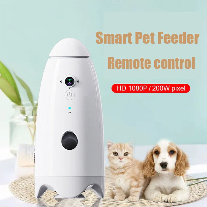 Wifi APP Remote Control Smart Pet Dog Cat Feeder 360 Degree Rotation Automatic Dog Treat Dispenser with Camera