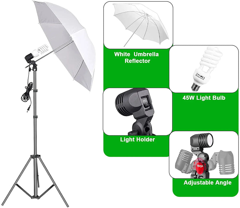 8.5X10ft Backdrop Stand Kit WL Photography Lighting Kit Video Studio Softbox 2 Photography Umbrella Softbox Continuous kit