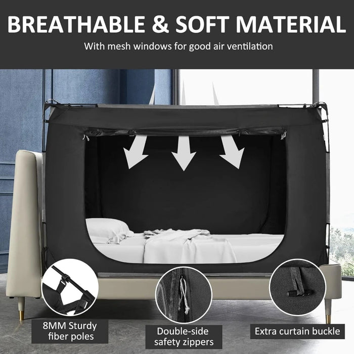 Breathable Privacy Space on Bed With Three Doors Portable Sleeping Tents Dream Tents Indoor for Kids and Adult Mosquito Net Tent