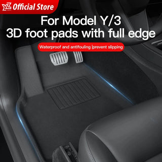 YZ For Tesla Model3 Foot Mats For TESLA Car ModelY 2021-2023 3D Foot Pad Waterproof Easy to Clean Floor Mat Interior Accessories