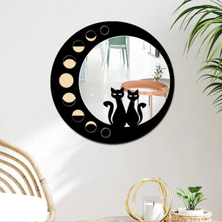 Creative three-dimensional bohemian style wooden mirror wall stickers background wall decorations room decoration accessories