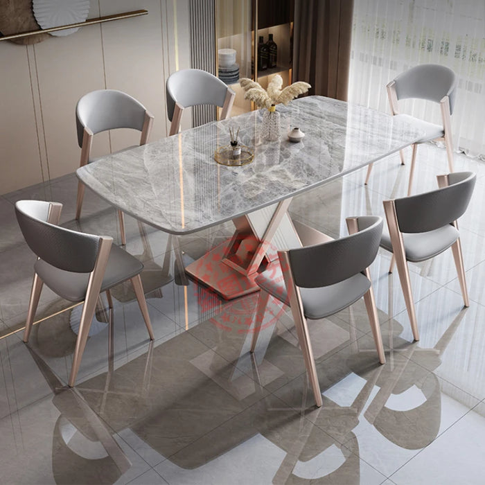 Dining Table Reception Tables Designer Coffee Kitchen Multifunction Home Furniture Chairs Room Bord Bwrdd Marble Dinning White