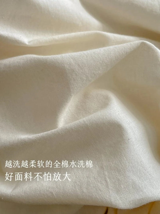 Solid Color All Cotton Washed Cotton Four-Piece Quilt Cover Bed Sheet Fitted Sheet Bed 1.8 M