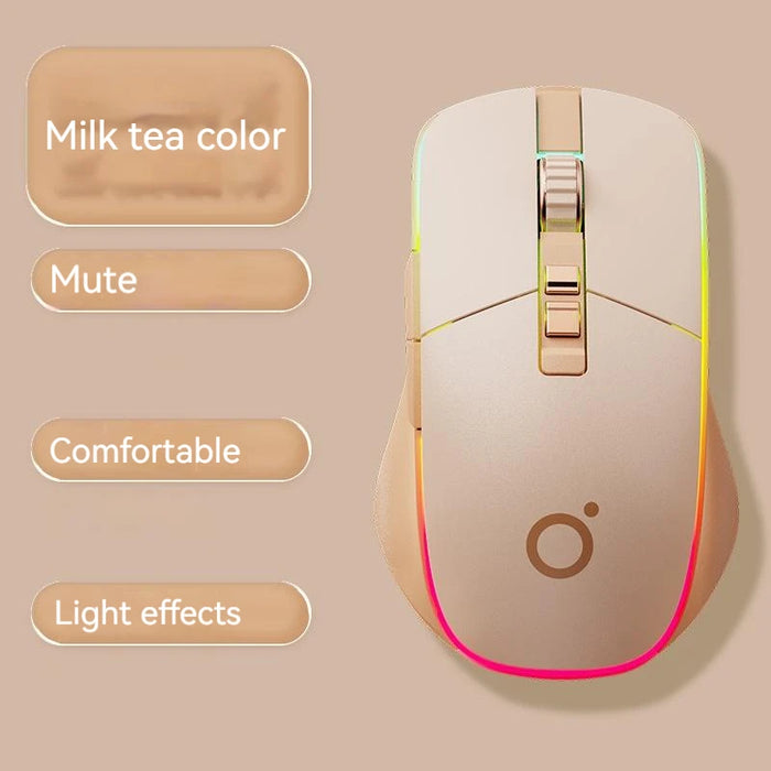 Eweadn G308 Wireless Bluetooth Mouse Tri Mode 2.4g RGB Light Mute Gaming Rechargeabl Mouse Computer Office Pc Gamer Accessories