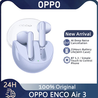 OPPO ENCO Air 3 TWS Earphone Wireless Bluetooth 5.3 Earbuds 25 Hour Battery Life AI Noise Cancelling IP54 with Mic