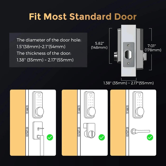 Kadonio BLE Tuya Smart Digital Security Electronic Password IC Card Unlock Keyless Door Lock