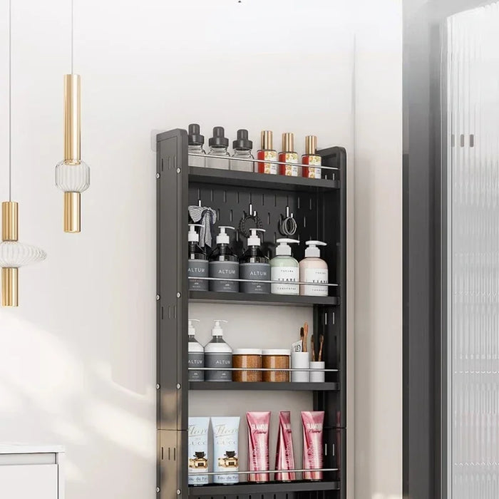 Bathroom Over-Door Shelves: Multi-Layer Storage Rack Wall-Mounted Cosmetics Organizer Gap Storage No-Drill Installation