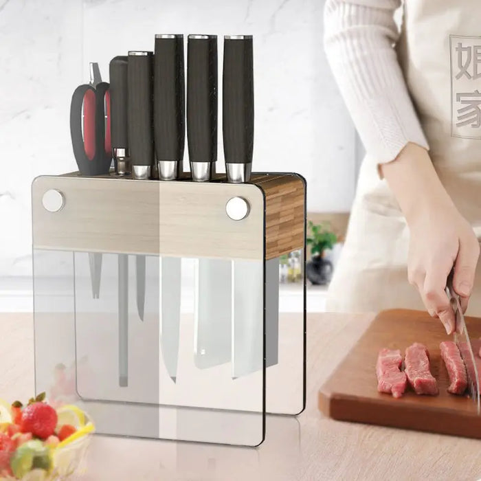 Acrylic Knife Holder Modern Simplicity Household Kitchen Table Storage Rack Bamboo Storage Tempered Transparent Knife Holder New