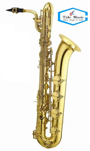 Top selling gold lacquer yellow brass Eb key baritone saxophone with hard case