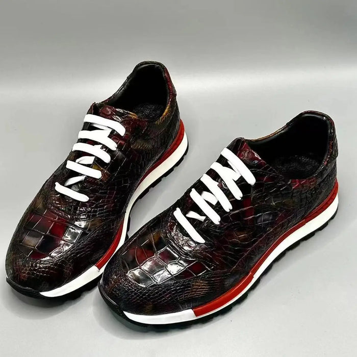 BATMO 2023 new arrival Crocodile skin causal shoes men,male Genuine leather sneakers PDD179