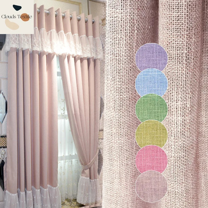 Customized Modern Grace Curtains for the Living Room Bedroom Luxury Simple Princess Style Pink Lace Window Curtain