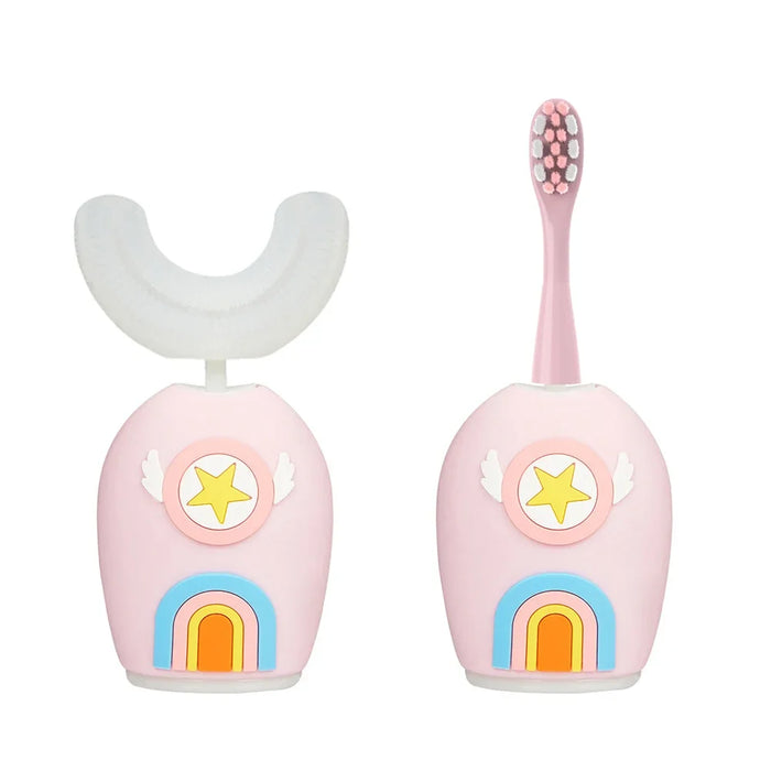 High End Luxury Kids 360 Automated Silicone Sonic Toothbrush Head 360 Smart Kids U-shaped Rechargeable An Electric Toothbrush