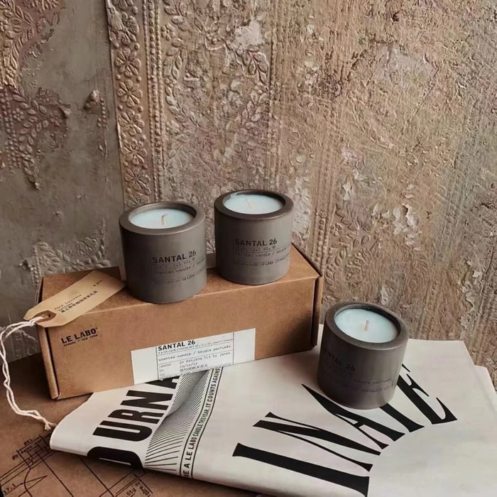 3pcs Laboratory Scented Candle Santal 26 Concrete Jar Aromatherapy Candles Fragrance Diffuser Cement Industry Style Home Decor