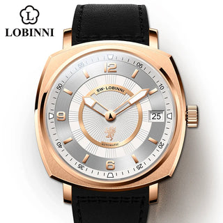 Lobinni Square watch Mechanical Limited Edition Seagull Men's Automatic часы механика мужские pagani Design relogio masculino