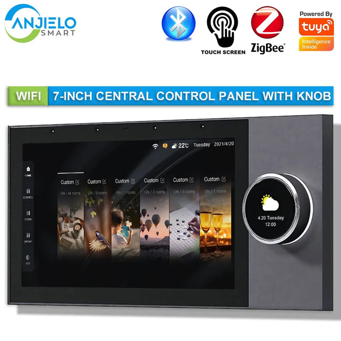 Anjielosmart Wifi Smart Home Control Panel Integrated ZigBee Gateway Bluetooth Tuya  Smart Switch Air-conditioning