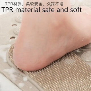 Non-Slip Suction Cups Bathroom Mat Shower Bath Mat Foot Massager with Silicone Suction Cup Massage Brush for Bathroom Home Use