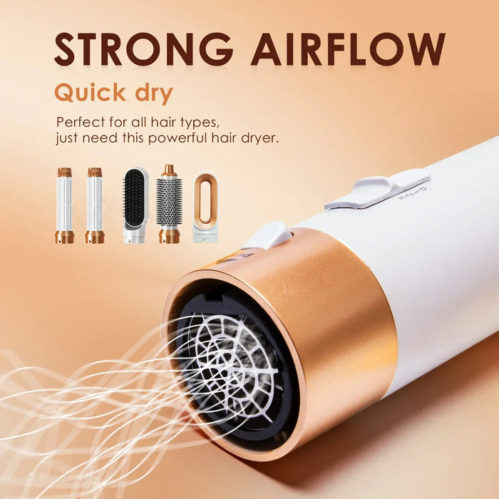 hair dryer brush permanent wave air styler ringlet Auto hair Air Curling Hair Styler frizz up buckle 5 in 1 Hot Air Brush