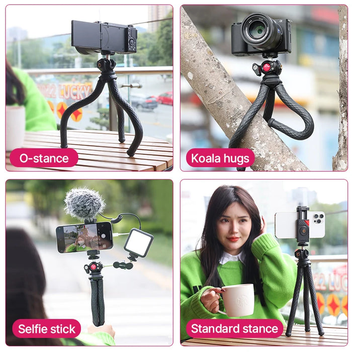 ULANZI FT-01 Flexible Mini Octopus Tripod for Phone DSLR Vlog Travel Photography With Cold Shoe Phone Holder Mount Mic Light