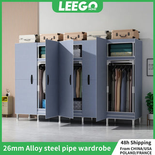 LEEGOHOME Wardrobes Closet Cloth Bedroom Furniture 85/125/166/207x45x170cm Steel Pipe Support Storage Household