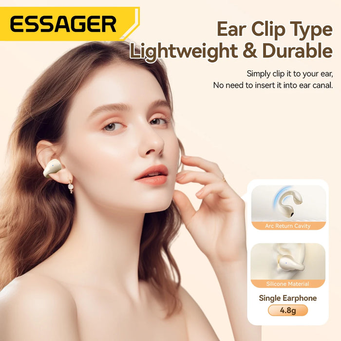 Essager TWS Earclip Earphones Bluetooth Stereo Sports Waterproof Headsets Yoga Male  Female Sports Clip On Wireless Headphones