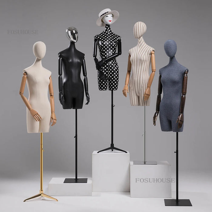Mannequins Body for High-end Clothing Store Model Props Female Upper-body Window Display Stand with Head Dummy Mannequin Stand U