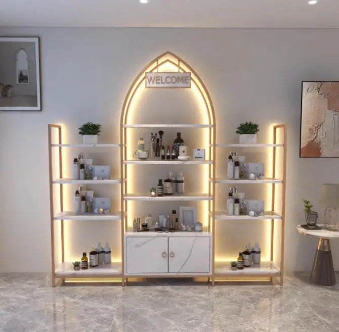 Beauty salon display cabinet Cosmetics shelving