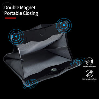 1Pcs LED Car Garbage Bag Waterproof Magnetic Adsorption Trash Can Back Seat Hanging Leather Storage Pocket Leak-proof