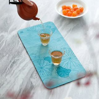 Manual Tea Towel Super Absorbent Table Mats Gingko Velvet Tablecloth Tea Mat Napkin High-end Simplicity Tea Ceremony Accessories