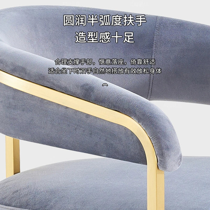 Luxury Velvet Hotel Restaurant Leisure Dining Chairs, Bedroom Dressing Minimalist Backrest Chairs