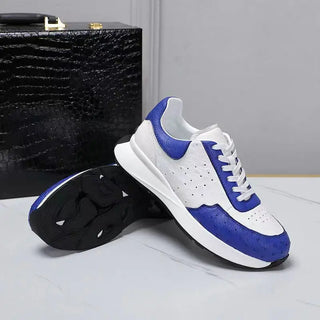 BATMO 2023 new arrival Fashion Ostrich skin causal shoes men,male Genuine leather White Sneaker PDD142