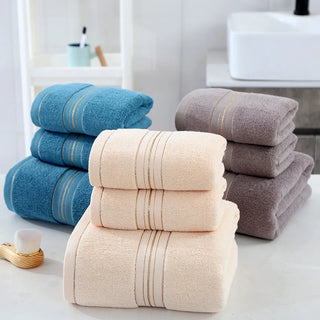 3pcs/set Super Soft Absorbent 70x140cm Cotton Bath Towel Set Face Hand Washcloth for Adults