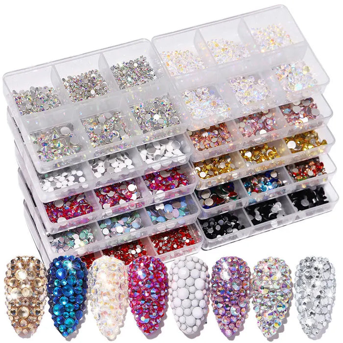 Nail Salon Art Glass Rhinestone Crystal Decorations 3D Professional Accessories Flatback Nail Art Rhinestones