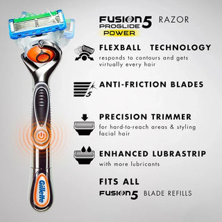 Original Gillette Fusion 5 Razor Power Proglide Shaver Man Manual Shaver Flexball Beard Precision Clean Safety Straight Shaving