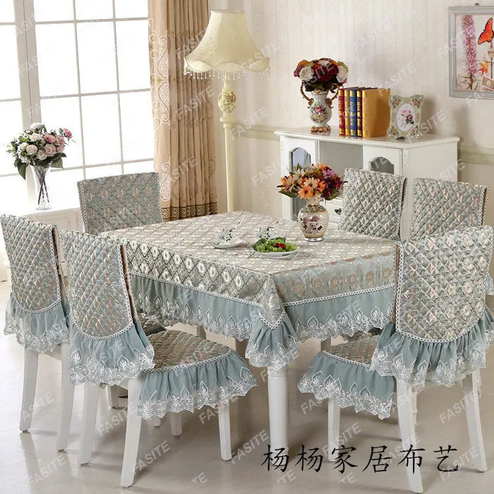 Dining chair set tablecloth cloth table cloth chair cover cushion set Chair Cover Tablecloth tea table chair cushion