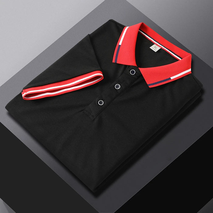 Summer New Fashion Solid Color T-shirt Versatile Business Leisure Comfortable Slim Fit Men's Polo Shirt