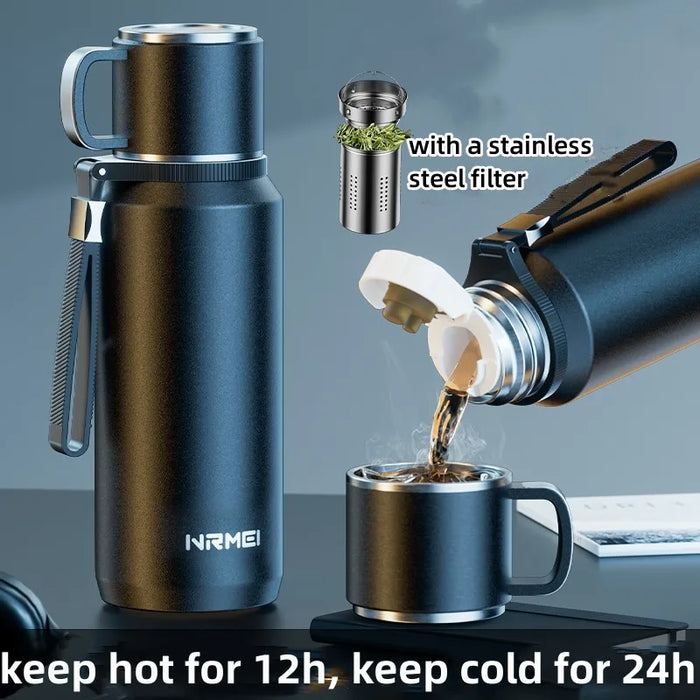 Double Wall Stainles Steel Water Bottle Thermos Bottle Keep Hot and Cold Insulated Vacuum Flask Large Cup Mugs for Coffee