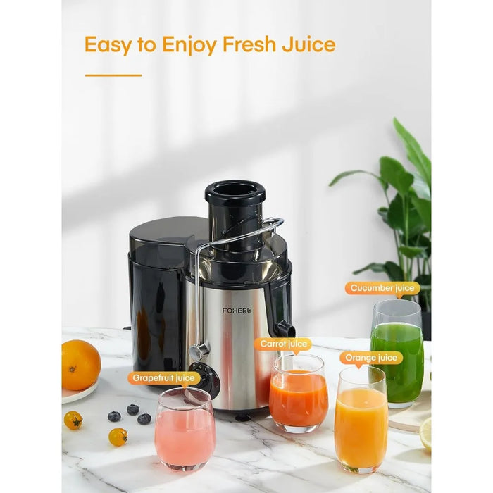 Juicer Machines, 600W Centrifugal Juicer with Wide Mouth 3” Feed Chute for Whole Vegetable and Fruit with 3-Speed Setting