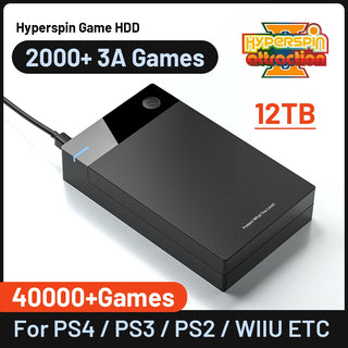 New Video Game Console Hyperspin Gaming HDD With 40000+ Retro Games For PS4/PS3/PS2/DC/SS/MAME/WII/WIIU Portable HDD PC/Laptop