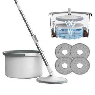 Mops Floor Cleaning Water Separation 360 Spin Mop with Bucket Microfiber Lazy No Hand-Washing Automatic Dewatering Squeeze Broom
