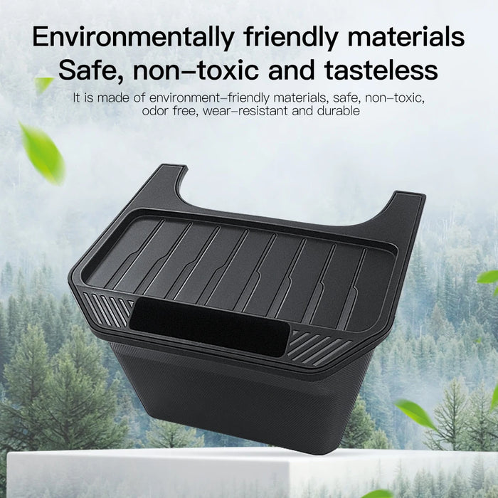 For Tesla Model Y Under Seat Storage Box Drawer Holder Car TPE Organizer Rear Seat Trash Can Accessories 2021/2023