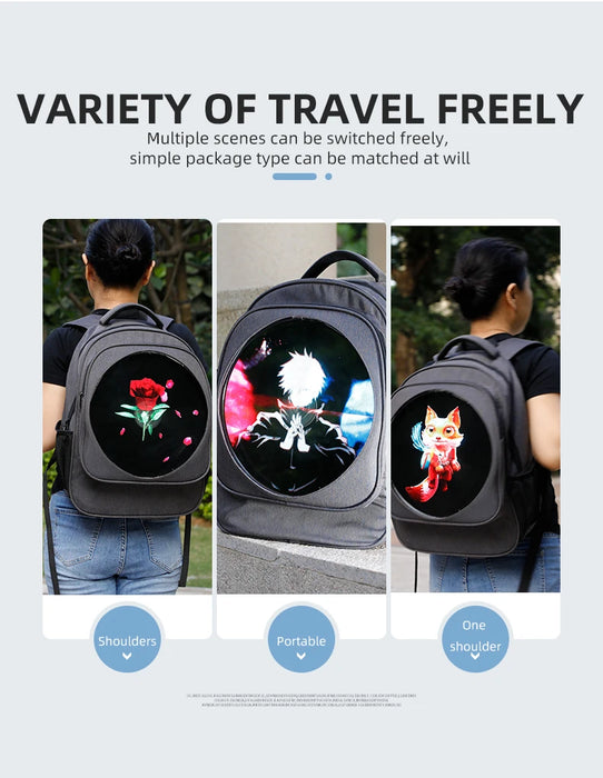 New Product Backpack  GIWOX 30B 2 blades 3D Holographic Advertising Fan Backpack Hologram LED Fan