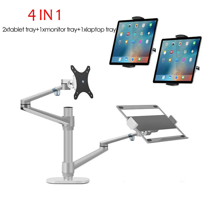 OL-3T 3-in-1 aluminum Multimedia 27" LCD computer monitor riser stand +17"Laptop mount support holder+tablet phone mount bracket