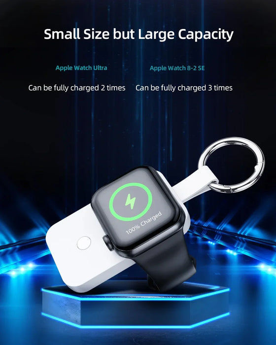 Eary Portable Watch Wireless Charger 1000MA Power Bank  Magnetic Charger for Apple Watch Charger Key Chain Small Easy To Carry