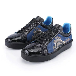 2023 new arrival Fashion Crocodile Skin causal shoes men,male Genuine leather Sneaker  pdd110