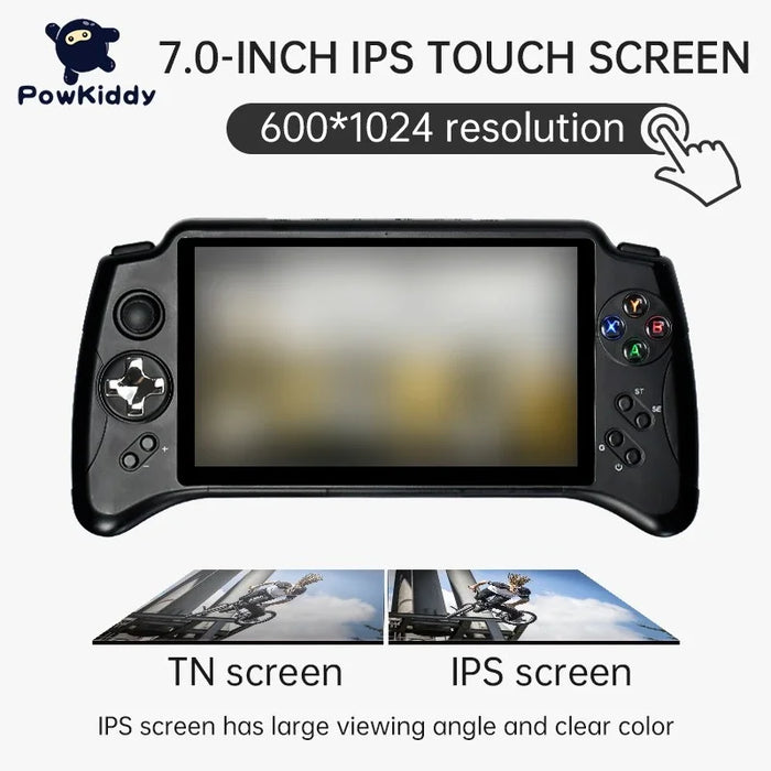 New Powkiddy Wireless X17 Portable WiFi Game Machine 7' Touch Control Screen Display Android BT 7.0 Handheld Joystick Controller