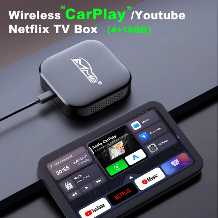 MMB World First 5 in 1 Wireless CarPlay Adapter Online YouTube Netflix Multimeida Video TV Box for OEM Wired CarPlay HDMI 4G+16G