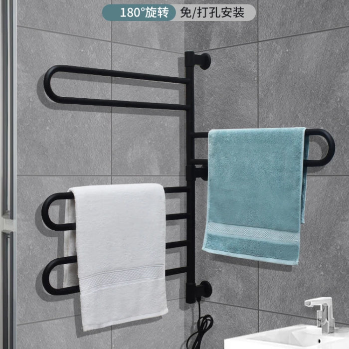 Rack Household Bathroom Electric Heating Bath Towel Drying Storage Punch-Free