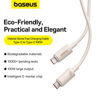 Baseus Eco-friendly 100W USB C To USB Type C Cable For iPhone15 Fast Charging Charger Cord USB-C TypeC Cable For Macbook Samsung